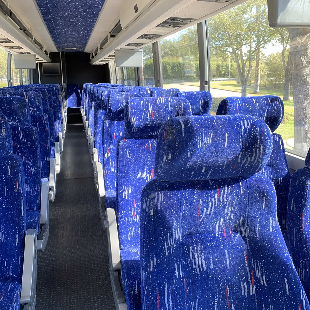 56 passenger charter bus interior