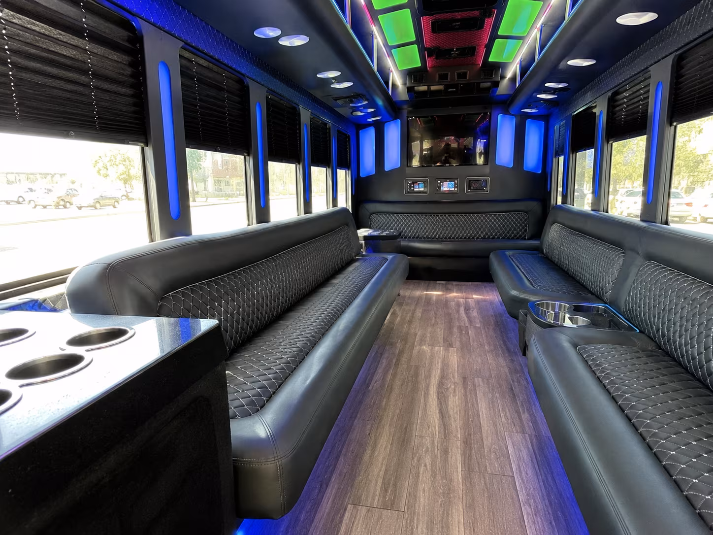 irvington 15 passenger party bus inside
