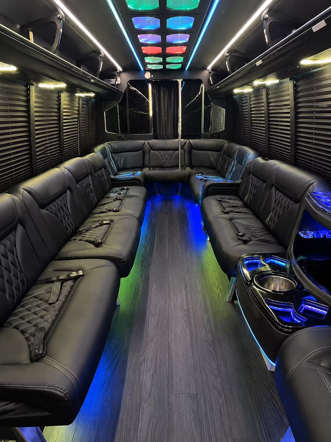 irvington 20 passenger party bus interior