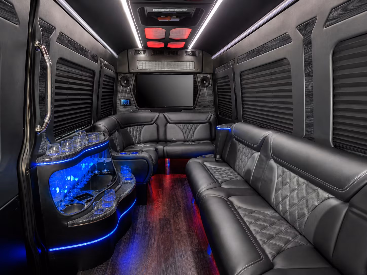 irvington 25 passenger party bus inside