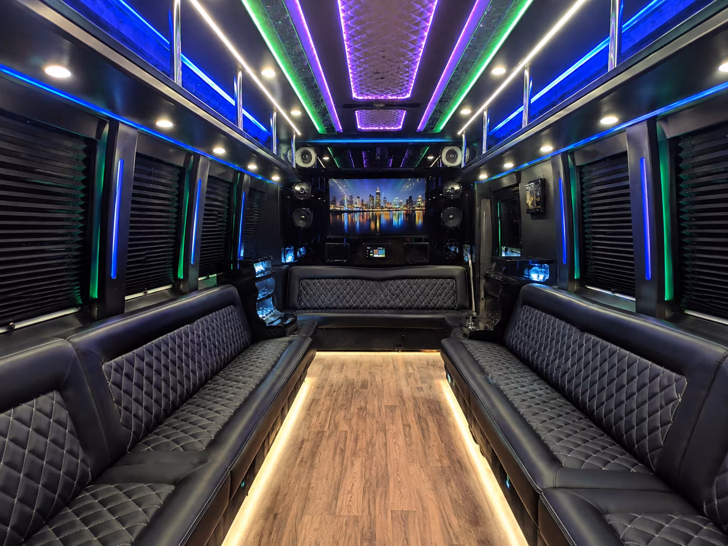 irvington 25 passenger party bus interior