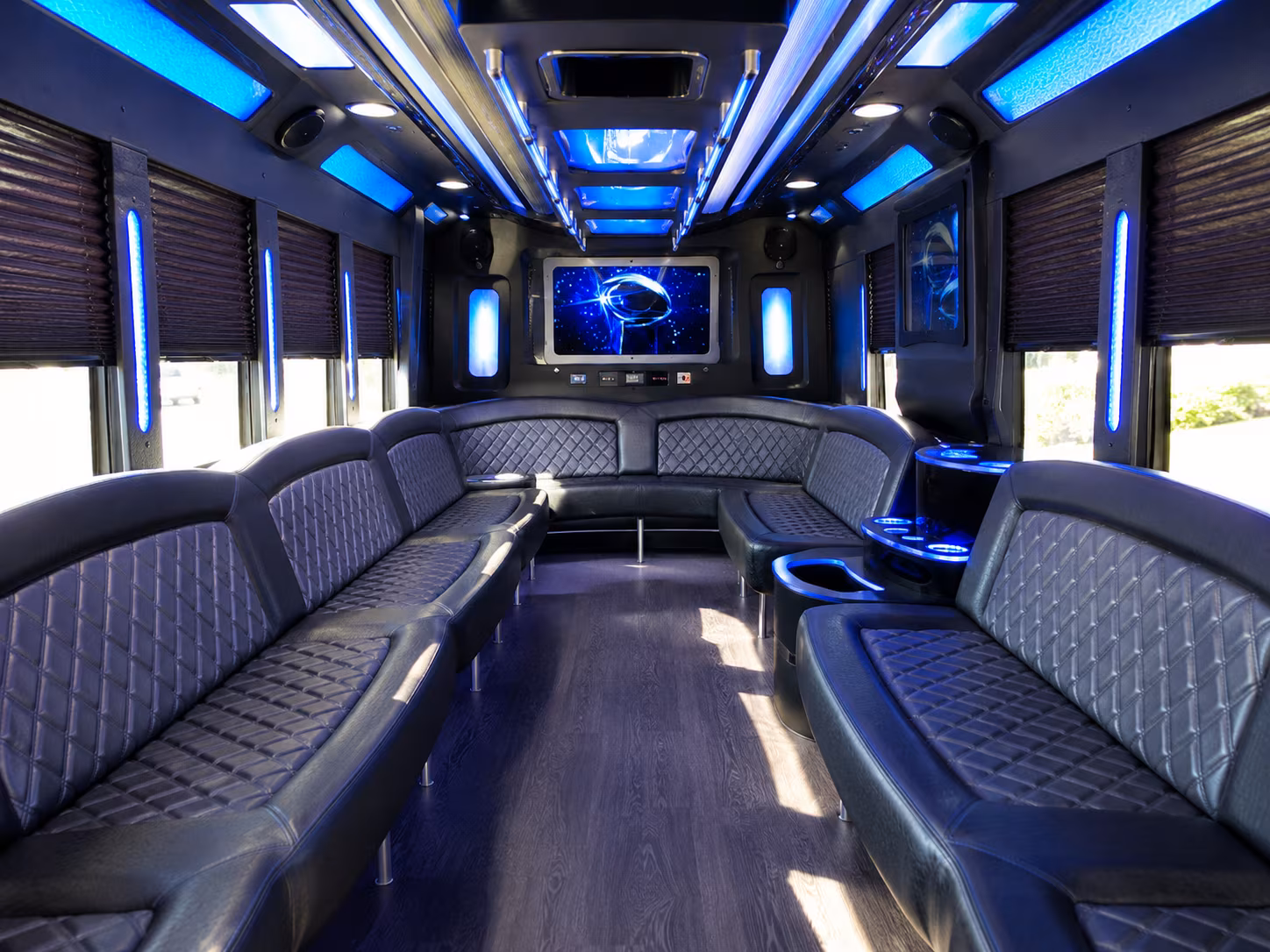 irvington 28 passenger party bus inside