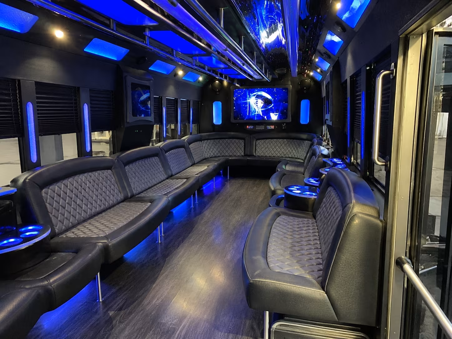 irvington 28 passenger party bus interior