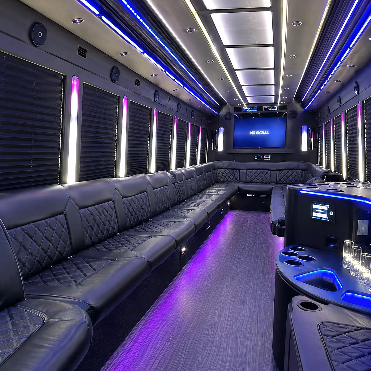 irvington 30 passenger party bus inside