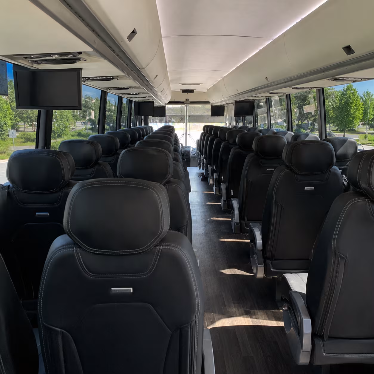 irvington 56 passenger charter bus inside
